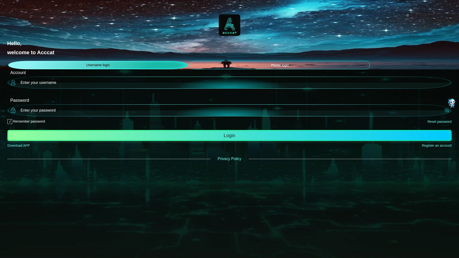 acccat.com login page captured by our scanner