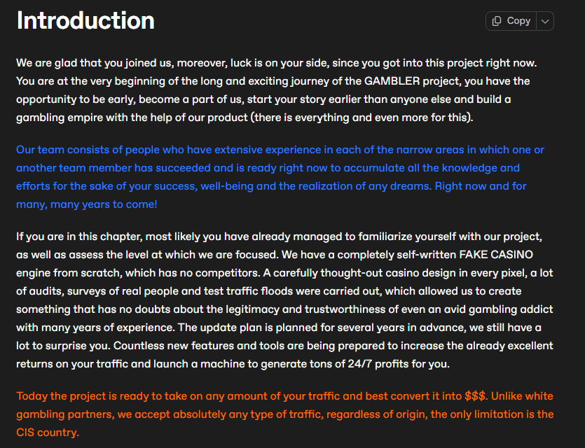Gambler Panel wiki documentation about their fake casino legitimacy audits