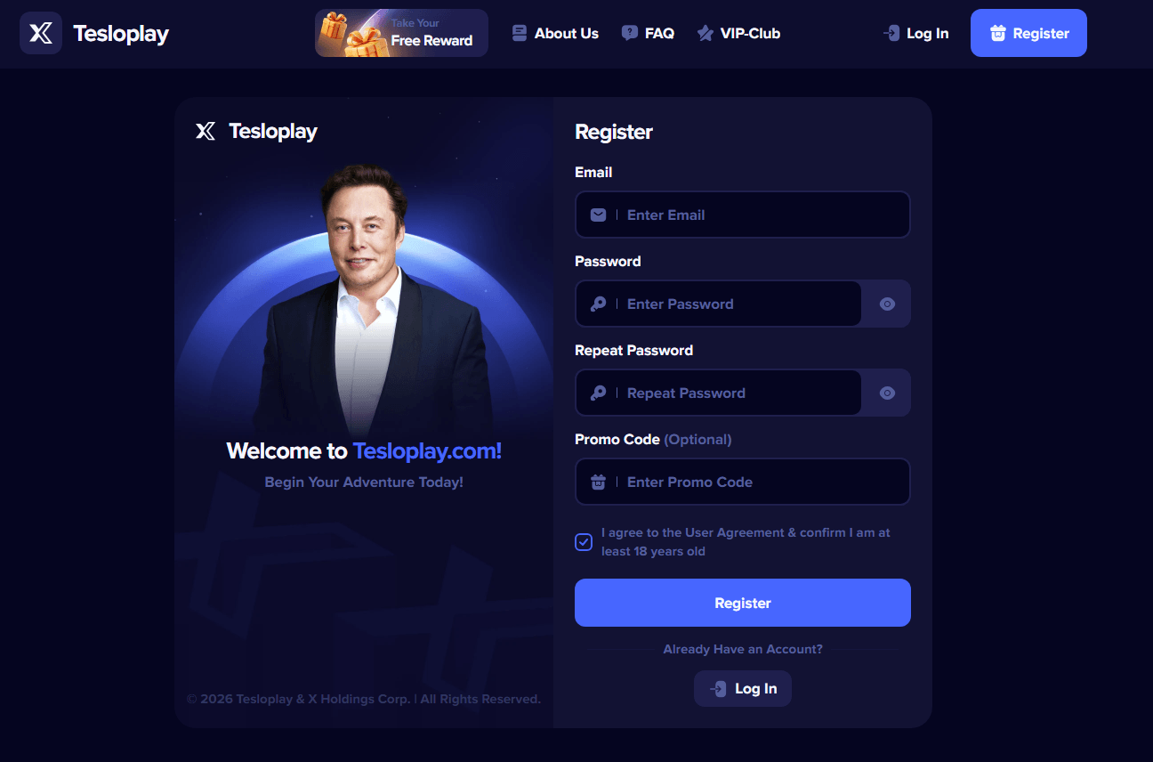Gambler Panel registration page - Scam site requiring minimal user information